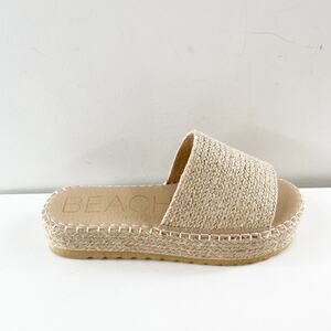 Beach By Matisse Rey Platform Raffia Slide Sandals Tan Beige 10